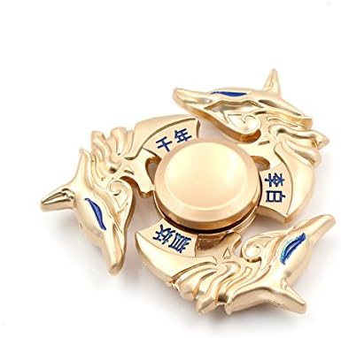 SXY Metal Fidget Spinner Hand EDC Hand Nine tail fox class Ultra Durable Zinc Alloy Made three times Wings (Gold)