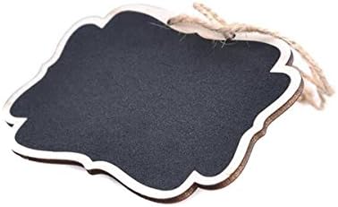 Fodattm 12PCS Black Double Sided Hanging Chalkboard Label for Message Board Signs Table Top Numbers Kids Crafts Rectangle Mini Chalkboards Signs with Sling Home Decor Embellishments (3.54" x 2.56")