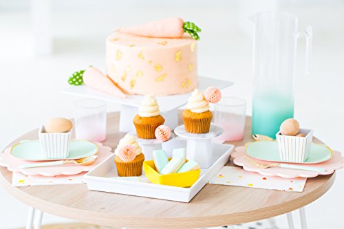 Sugar & Cloth Marble Melamine Modern Square Cake Stand