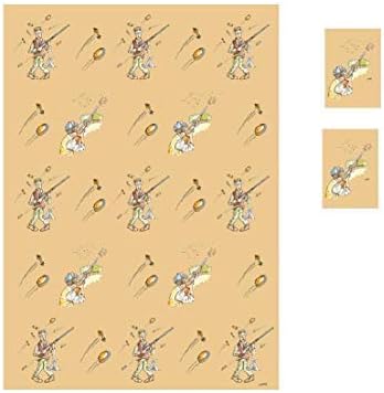 Set of Clay Pigeon Shooting present and birthday wrapping paper & gift tags - two sheets of wrapping paper and two tags