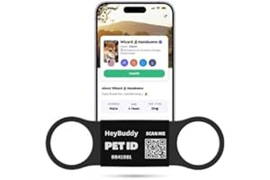 HeyBuddy® Slide Series - QR Code Smart Pet Tags for Dogs & Cats, Personalized Pet Tag Stores Multiple Information, Includes Passive Location Tracking, Real-Time Notification & Community Alerts