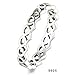 925 Sterling Silver Ring Boruo Celtic Knot Heart High Polish Tarnish Resistant Eternity Wedding Band Stackable Ring
