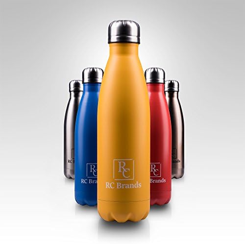 RC BRANDS Best Stainless Steel Double Wall Vacuum Insulated Water Bottle – 500 ML(17 Oz) Reusable – Non-toxic + Copper Technology – Ideal for Camping, Hiking, Cycling, Sports &amp; Travel