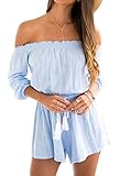 Relipop Women's Casual Off shoulder Jumpsuit Sexy Short Romper