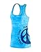 Paddleboard Burnout Racerback Tank Top: Peace, Love, SUP: Born of Water Apparel - Tahiti Blue - S
