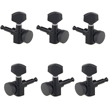 Musiclily 3+3 Guitar Locking Tuners Tuning Pegs Keys Machine Heads Set for Acoustic Guitar or Les Paul Guitar,Black