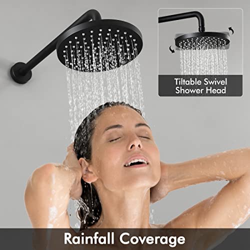 Bathrrom Shower System with Complete Rain Shower Head, Black XB6202BK