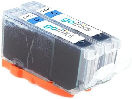 Go Inks C-521C Compatible Cyan Ink Cartridge to repalce Canon CLI-521C for use with Canon PIXMA Printers (Pack of 2)
