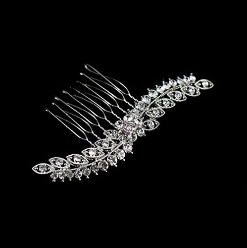 Fashional Dazzle Sliver Alloy Wave Rhinestone Wedding Hair Comb Accessory