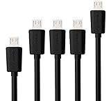 PowerJive® [5 Pack] Assorted Lengths (6ft, 3ft,1ft) Premium Micro USB Cables High Speed USB 2.0 A Male to Micro B Sync and Charge Cables for Android, Samsung, HTC, Motorola, Nokia and More (Black Multi 5 Pack)