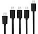 PowerJive® [5 Pack] Assorted Lengths (6ft, 3ft,1ft) Premium Micro USB Cables High Speed USB 2.0 A Male to Micro B Sync and Charge Cables for Android, Samsung, HTC, Motorola, Nokia and More (Black Multi 5 Pack)