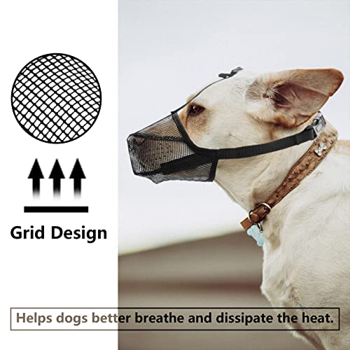Lepark Dog Muzzle with Mesh Cover Muzzle for Small Medium Large Dogs