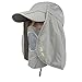 YCHY Folding Fishing Hat 360° Solar Protection UPF 50+ Unisex Flat Sun Caps Removable Neck&Face Flap Cover Hats for Hiking,Fishing,Hunting,Backpacking,Cycling, Camping,Outdoor Sports (Light Grey)