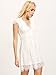 Romwe Women's Gorgeous V Neck A Line Sexy Short Cap Sleeve Lace Dress White XS
