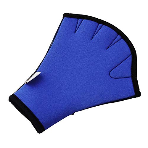 SUNTRADE Aquatic Gloves for Helping Upper Body Resistance,Water Resistance Fins Hand Glove Training Fingerless Webbed Flippers Paddle Swim Gloves (L)