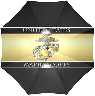 Custom United States Marine Corps Eagle &amp; Anchor Logo Compact Travel Windproof Rainproof Foldable Umbrella