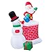 Holidayana Christmas Inflatable Giant 10 Ft. Santa Claus & Snowman Duo Christmas Inflatable Featuring Lighted Interior Inflatable Christmas Decoration with Built in Fan and Anchor Ropes