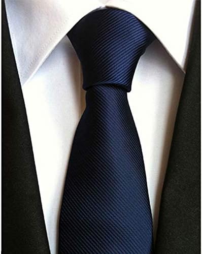 Men's Classic Checks Light Blue Jacquard Woven Silk Tie Necktie + Gift Box