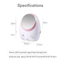 Makeup Box - Egg Shaped Cosmetics Storage Box with Mirror Beauty Sponge Container Dustproof Makeup Storage Organizer Ornament for Table,Dasktop