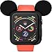 YU STORE Lovely Cartoon Mouse Ears TPU Protective Cover for I Watch 40mm and 44mm, Anti-Scratch Soft Silicone Protector Bumper Frame Protective Case for iWatch Series 4 Girls Boys (Black, 44mm)