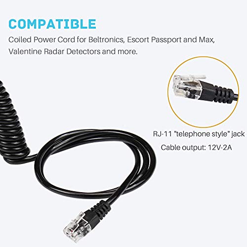 Radar Detector DC Vehicle Lighter Power Cord for Escort Valentine One