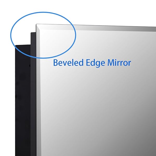 IDYLLOR BLACK BATHROOM MEDICINE CABINET WITH BEVELED EDGE MIRRORED DOOR 14 X 18 INCH, RECESSED OR SURFACE MOUNT, WITH ADJUSTABLE GLASS SHELVES