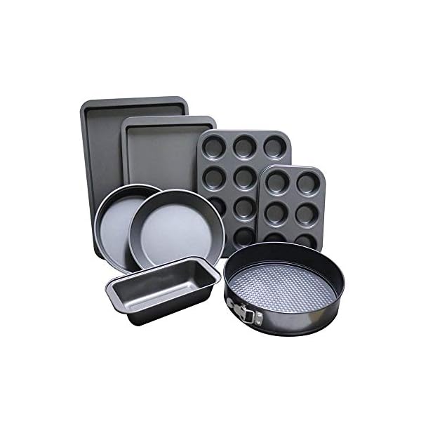 ShellStone-8-Piece-Non-Stick-Bakeware-Set-Baking-Set-with-Muffin-Tray-Oven-Tray-Cake-Pan-Loaf-Pan-Spring-Form-Cake-Tin 8-Piece Non Stick Bakeware Set Baking Set- with Muffin Tray, Oven Tray, Cake Pan, Loaf Pan & Spring Form Cake Tin