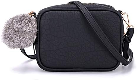 Teen's Cell Phone Shoulder Bag Women's Handbag Crossbody Purse with Fluffy Ball