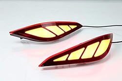 PGONE 3D Optic Red LED Rear Bumper Reflectors Fog