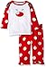Bunz Kidz Baby Girls' Happy Holla Days Deer 2pc Pajama Set, Red, 18 Months