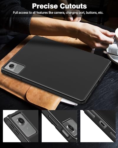 TiMOVO Cover for Lenovo Idea Tab 11 Inch 2025 TB-336ZU/336FU with Pen Holder, Slim Potential Cover with Stand and Soft TPU Back, Supports Car Wake Up / Sleep, Black