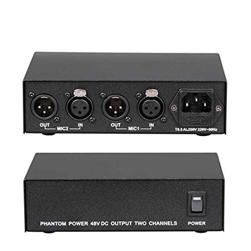 TOZTVXU 2Channel 48V Phantom Power Supply with Power Adapter for