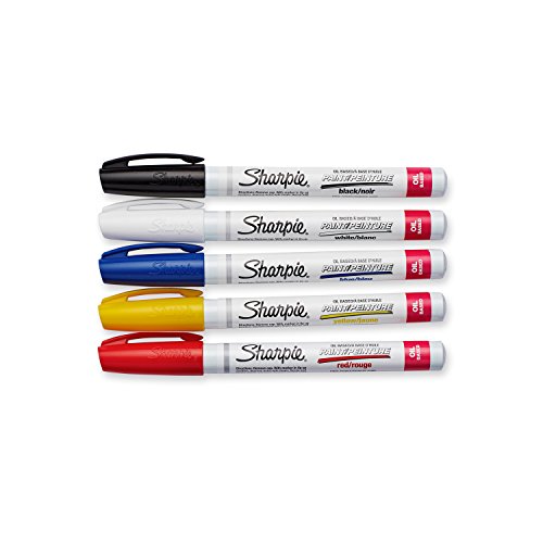 Sharpie 37371PP Oil-Based Paint Markers, Fine Point, Assorted Colors, 1 Blister Pack with 5 Markers, - //coolthings.us