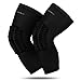 RoryTory Padded Compression Leg Sleeves Basketball Knee Pads Brace Support for Football Volleyball Baseball Soccer Tennis Sports Protection Men Women Adults - (1 Pair) Large Size | Solid Black