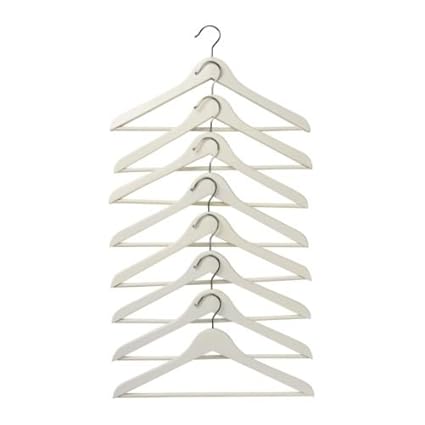 Amazon Com Ikea Bumerang Curved Clothes Wood Hanger White 24pack