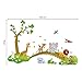 decalmile Jungle Animals Tree Wall Stickers Lion Giraffe Elephant Walking on Bridge Wall Decals Kids Room Baby Room Nursery Bedroom Wall Decor(Finished Size: 48.8 Inch x 31 Inch)