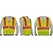 SHORFUNE High Visibility Mesh Safety Vest with Pockets, Zipper and Hi Vis Reflective Strips, Yellow, ANSI Class 2, XXL