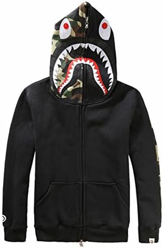 sissiren 3D Print Hooded Sweatshirt Full Zip Pullover Long Sleeve Hoodie Plus Velvet Coat for Women and Men