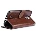 Galaxy S4 Case, Arae Samsung Galaxy S4 Wallet case, [Wrist Strap] Flip Folio [Kickstand Feature] PU Leather Wallet case with ID&Credit Card Pockets for Samsung Galaxy S4 I9500 (Brown)