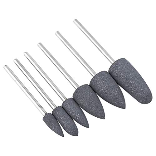 Meidexian888 6PCS Nail Art Silicone Grinding Drill Bits Electric Nail Diamond Bullet Bit Sets (C)