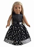 Doll Clothes Black Dress With Silver Sequins Fits 18 Inches American Girl Dolls