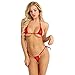YiZYiF Women’s Sheer Extreme Bikini Halterneck Top and Tie Sides Micro Thong Sets Red