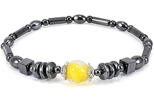 PULABO Round Black Stone Anklet Hematite Stretch Anklet For Men Women Jewelry Sturdy