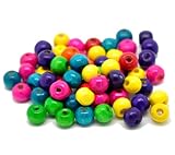 Rockin Beads Brand, Mixed Color Painted Wood Round Spacer Beads 8x6mm (3/8