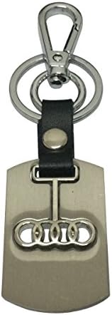 Daiden Chrome Metal Keychain Key Chain Ring Keyring Keyfob Key Holder for Audi Driver Car Enthusiast Automotive