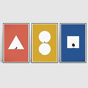 signwin 3 Piece Framed Canvas Wall Art Geometric...