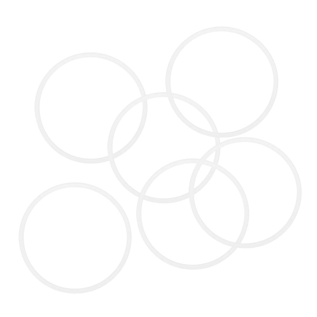 Sourcingmap Silicone O-Rings, 45mm OD 41mm ID 2mm Width VMQ Seal Gasket for Compressor Valves Pipe Repair, White, Pack of 6