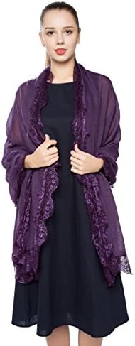 Women's Lightweight Soft Lace Scarf,Gzcvba Contracted Style four sides Floral Lace Scarves Wrap Shawl
