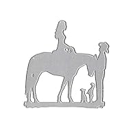 Tuliptown Mart Riding Horse Cutting Dies Stencils Scrapbooking for Card Making Dies Templates Embossing Mould Crafts Template Dies Cut for Album Paper Card Decor Craft