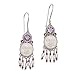 NOVICA Multi-Gem Garnet Cultured Freshwater Pearl Sterling Silver Bone Chandelier Earrings 'Dreams'